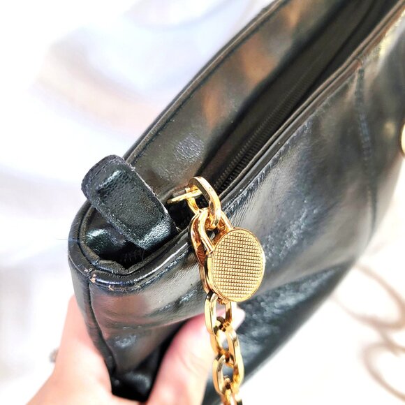 Black Leather Clutch / Crossbody Handbag – Great Condition! - Picture 7 of 8